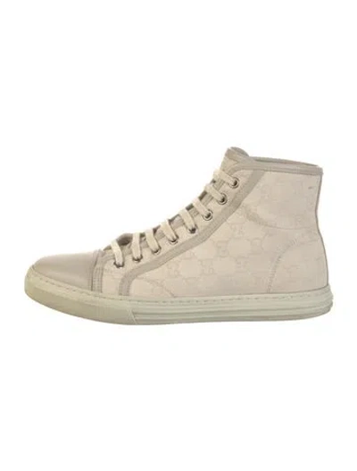 Pre-owned Gucci Canvas Sneakers In Neutral