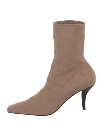 Pre-owned Gucci Canvas Sock Boots In Neutrals