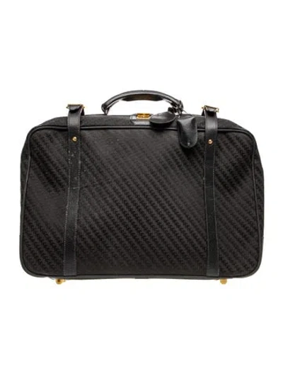 Pre-owned Gucci Canvas Suitcase Vintage In Black