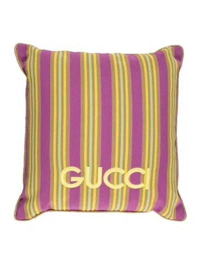 Pre-owned Gucci Canvas Throw Pillow In Multi