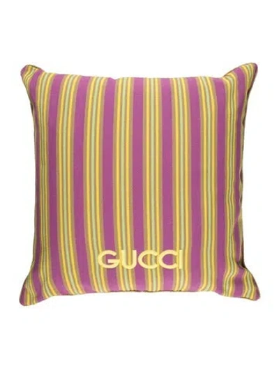 Pre-owned Gucci Canvas Throw Pillow In Purple