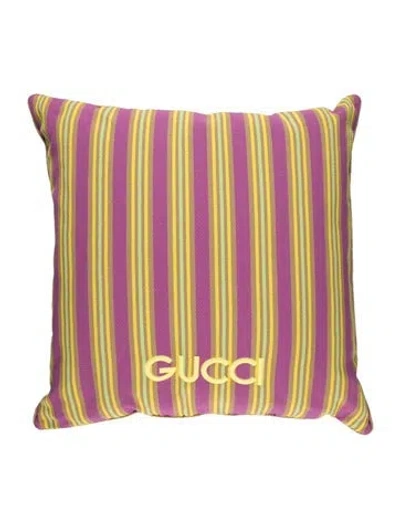 Pre-owned Gucci Canvas Throw Pillow In Purple