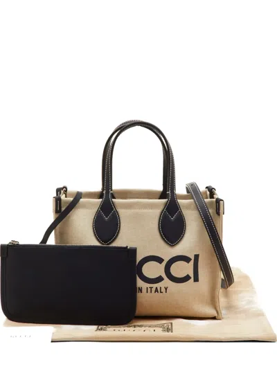 Pre-owned Gucci Canvas Tote Bag In Neutral