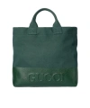 Gucci Canvas Tote Bag With Embossed Detail In Green