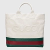 GUCCI GUCCI CANVAS TOTE BAG WITH EMBOSSED DETAIL