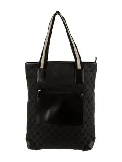 Pre-owned Gucci Canvas Tote In Black