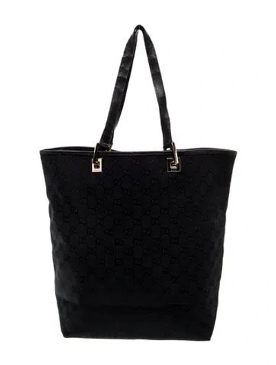 Pre-owned Gucci Canvas Tote In Black