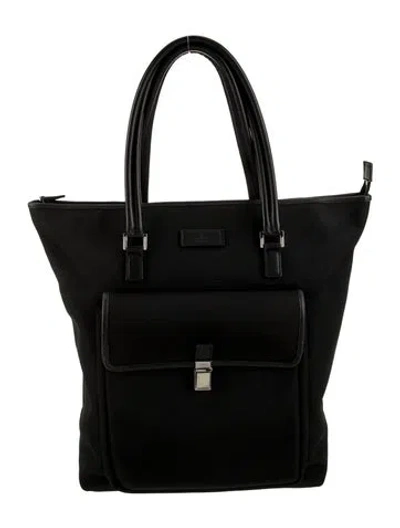 Pre-owned Gucci Canvas Tote In Black