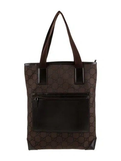 Pre-owned Gucci Canvas Tote In Brown