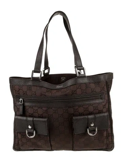 Pre-owned Gucci Canvas Tote In Brown