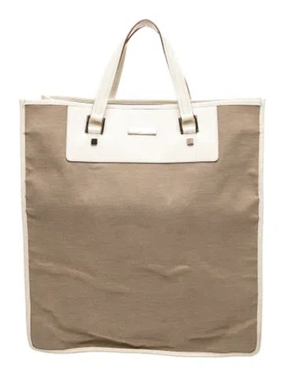 Pre-owned Gucci Canvas Tote In Neutral