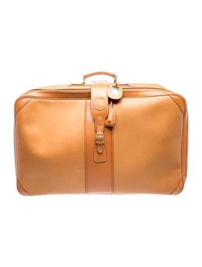 Pre-owned Gucci Canvas Vintage Suitcase Large In Brown