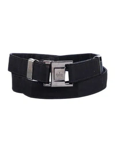 Pre-owned Gucci Canvas Waist Belt In Black
