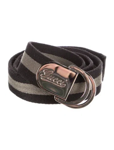 Pre-owned Gucci Canvas Waist Belt In Black