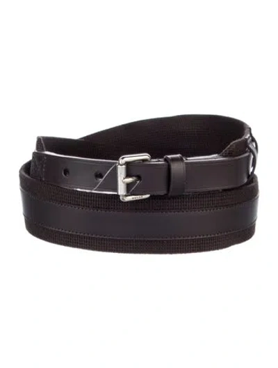 Pre-owned Gucci Canvas Waist Belt In Brown