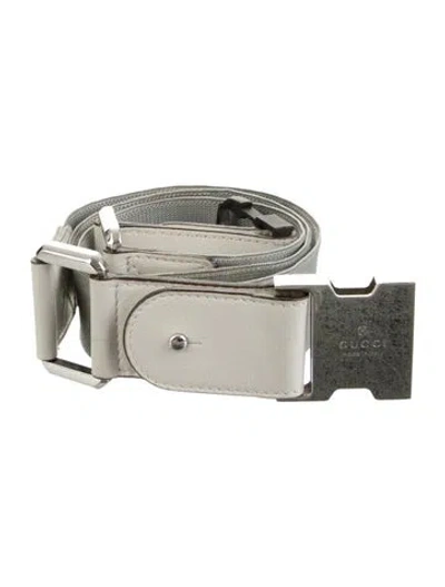 Pre-owned Gucci Canvas Waist Belt In Green/neutrals