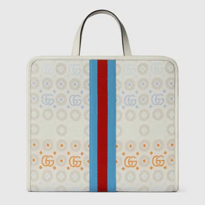 Gucci Kids' Canvas Web Tote Bag In White