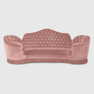 Gucci Capitonné Camelback Velvet Sofa In Pink