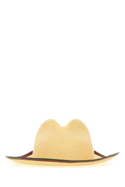 Gucci Cappello In Rafia Donna In Gold
