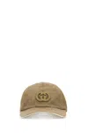 Gucci Men Cappuccino Gg Fabric Baseball Cap In Green