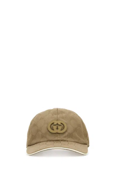 Gucci Cappuccino Gg Fabric Baseball Cap In Green