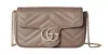 Gucci Cappuccino Leather Mini Marmont Clutch