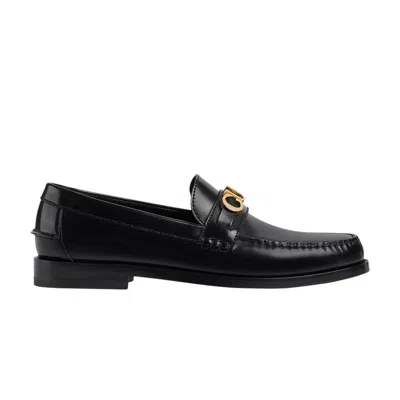 Pre-owned Gucci Cara Logo Snaffle Loafer 'black'