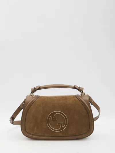 Gucci Caramel Suede And Leather  Blondie Shoulder Bag