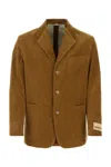 Gucci Velvet Blazer With Front Pockets And Notch Lapels