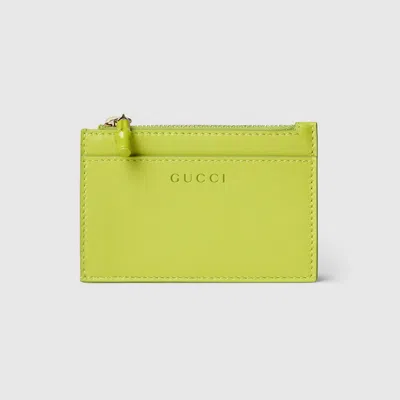 Gucci Card Case With Bamboo In Green
