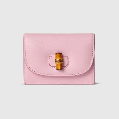 Gucci Card Case With Bamboo In Orange