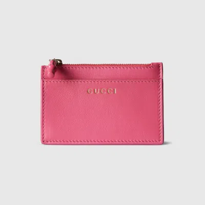 Gucci Card Case With Bamboo In Pink