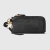 Gucci Card Case With Double G Charm In Black
