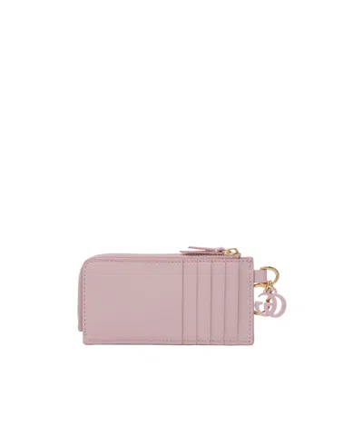 Gucci Card Case With Double G Charm In Pink