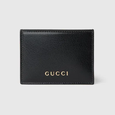 Gucci Card Case With  Lettering In Black