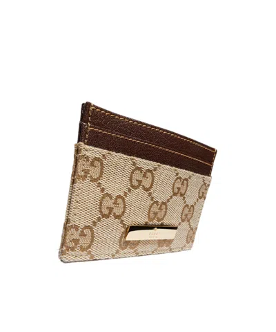 Gucci Card Case With  Plaque In Nude