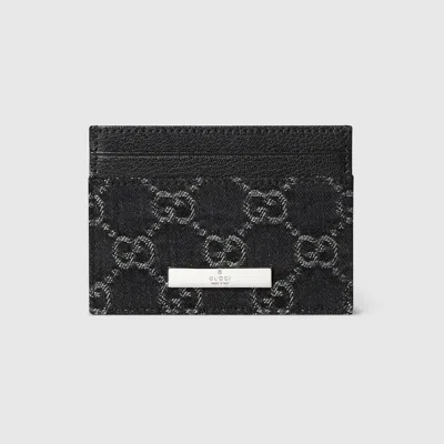 Gucci Card Case With  Plaque In Black
