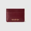 Gucci Card Case With  Script In Bordeaux