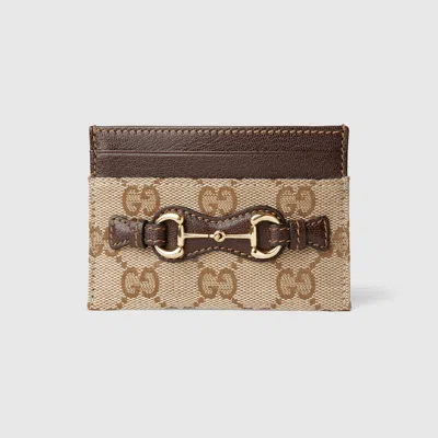Gucci Card Case With Horsebit In Brown
