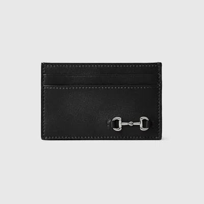 Gucci Card Case With Horsebit In Black