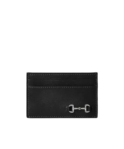 Gucci Card Case With Horsebit In Black
