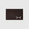 Gucci Card Case With Horsebit In Brown