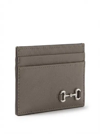 Gucci Card Case With Horsebit In Brown