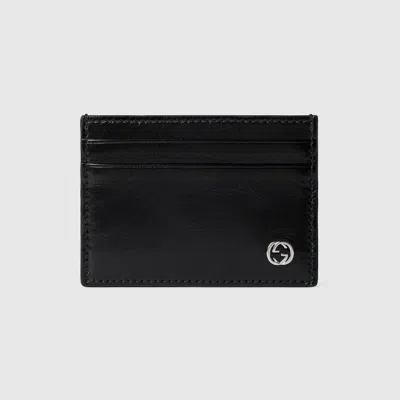 Gucci Card Case With Interlocking G In Brown