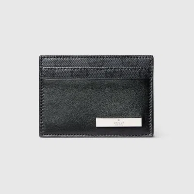 Gucci Card Case With Metal Tag In Black