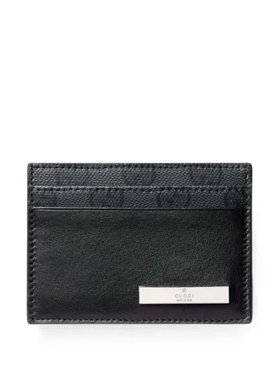 Gucci Card Case With Metal Tag In Black
