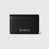Gucci Card Case With Script In Black