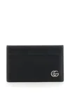 Gucci Interlocking Gg Plaque Cardholder In Black