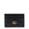 Gucci Gg Marmont Quilted Leather Card Holder In Black