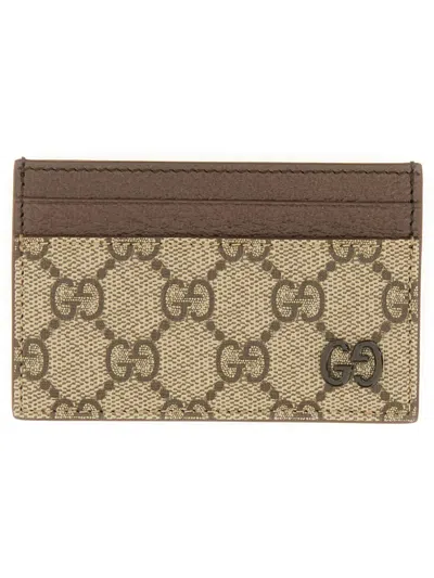 Gucci Card Holder "gg" In Brown